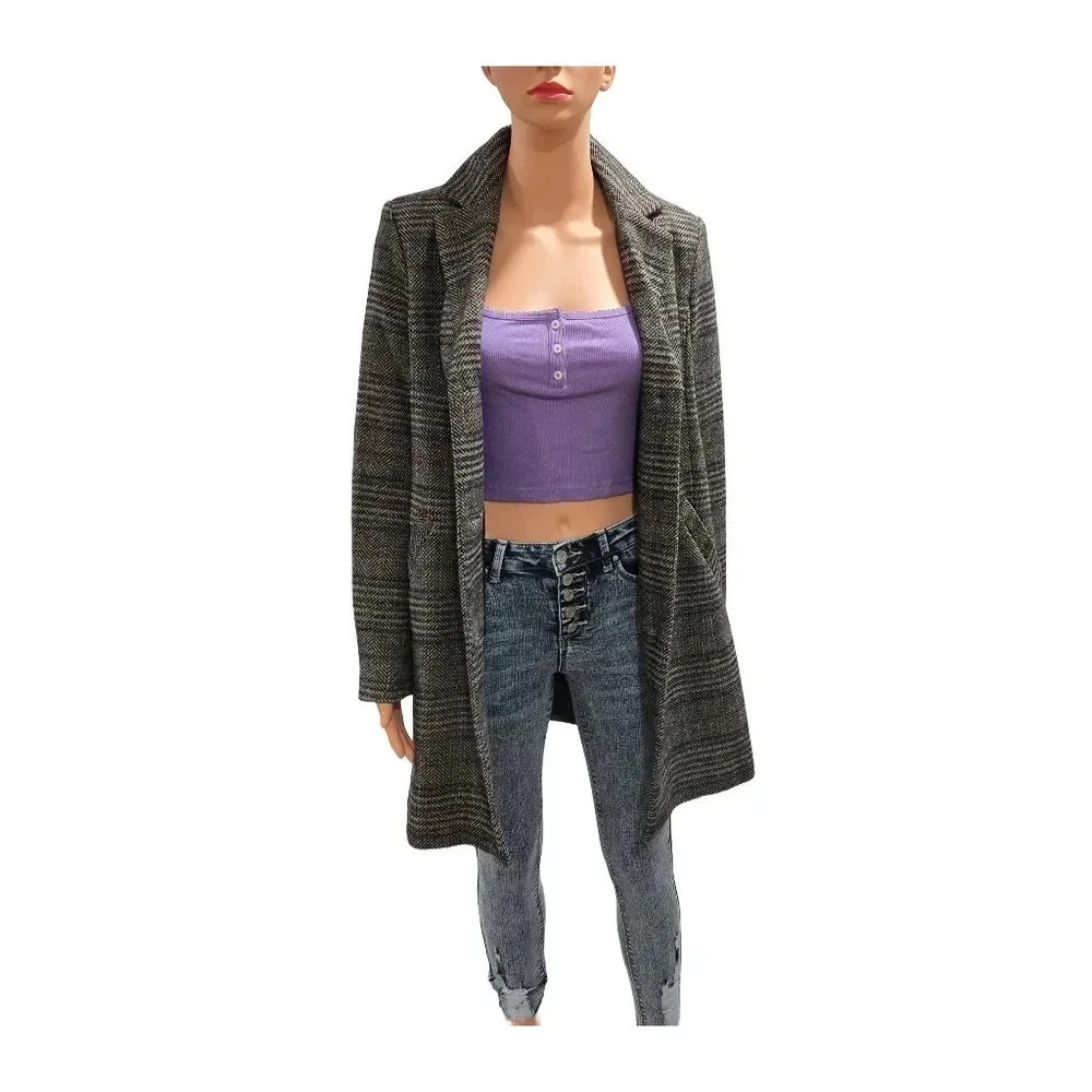 Maralyn & Me Women's Herringbone Long Coat - Picture 7 of 15